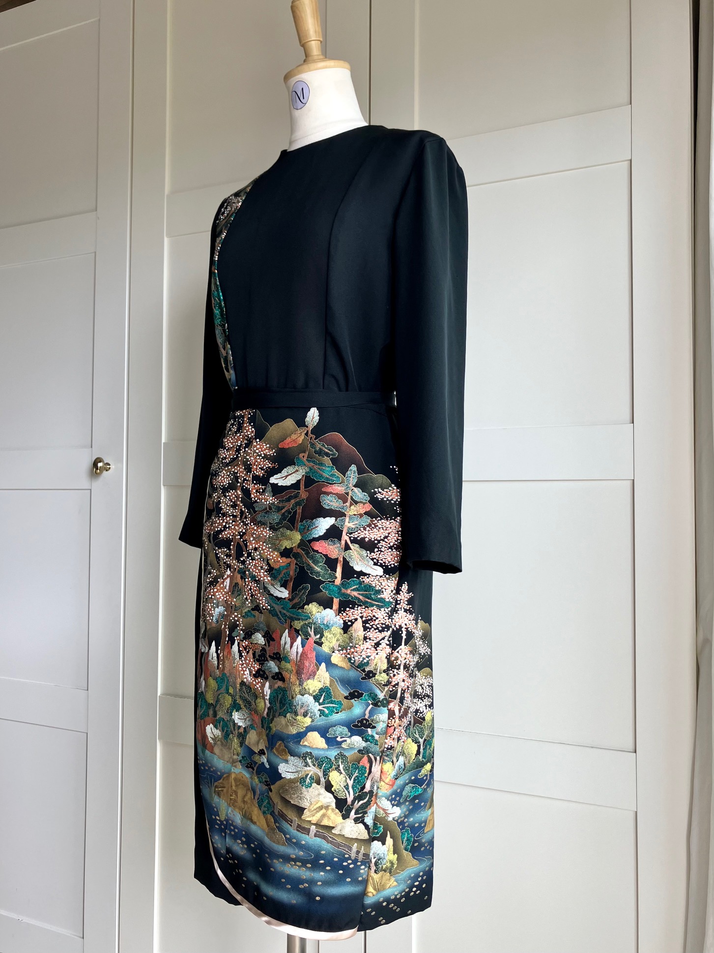Asymmetric Design Mid-Length Wrap-Style Dress