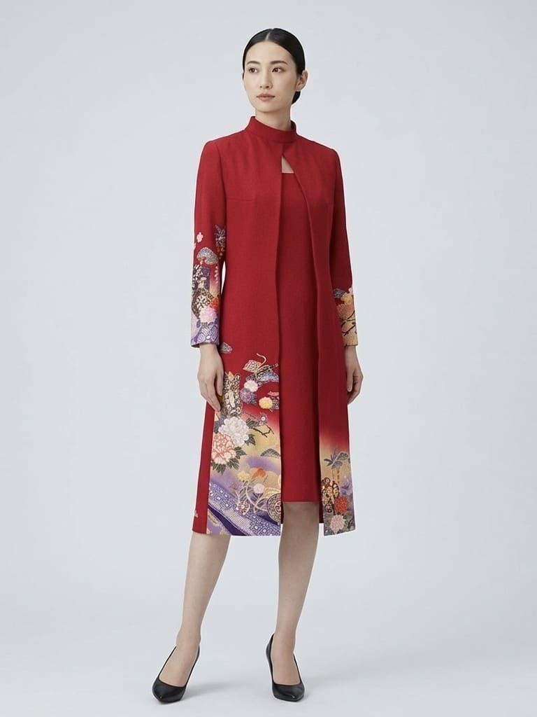 MARUMI DRESS / THE ONE Short-Inner Coat Hybrid Dress [Layered Design]